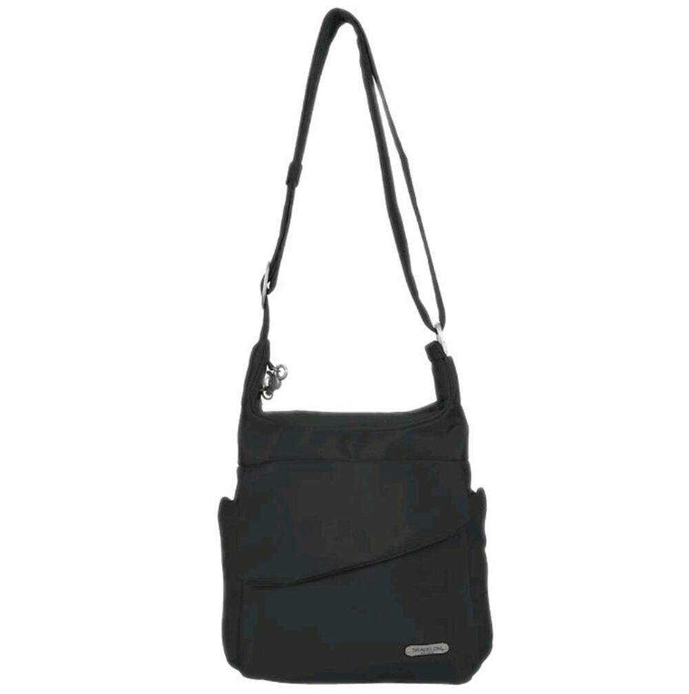 Travelon Anti-Theft Classic Messenger Bag Black Crossbody Purse NWT Style 42242